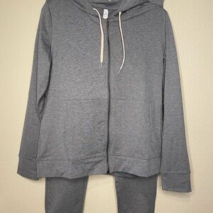 Glyder Luxe Lightweight Hoodie & Jogger Set Gray – Women’s Size L NWT